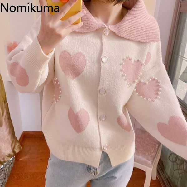 nomikuma love heart cardigans turn down collar single breasted sweaters sweet long sleeve female coats autumn outerwear 3c699 210514, White;black
nomikuma love heart cardigans turn down collar single breasted sweaters sweet long sleeve female coats autumn outerwear 3c699 210514, White;black