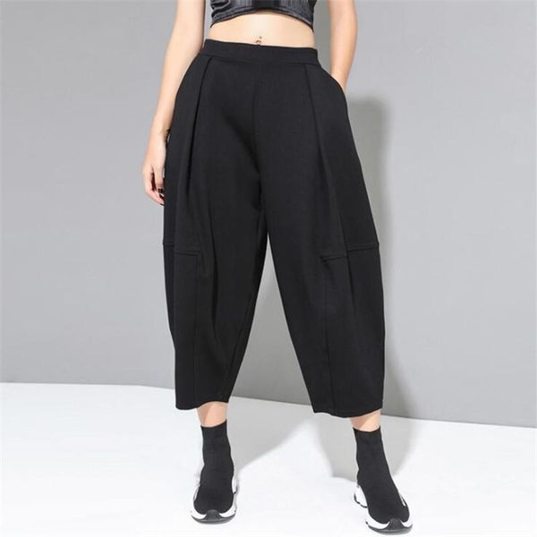 women's pants & capris 2021 spring autumn plus size oversized high waist elastic wide leg loose trousers, Black;white
women's pants & capris 2021 spring autumn plus size oversized high waist elastic wide leg loose trousers, Black;white