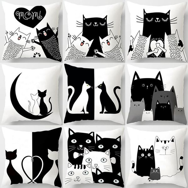cushion/decorative pillow black white cat sofa decorative cushion cover pillowcase polyester cartoon throw home decor pillowcover 40889
cushion/decorative pillow black white cat sofa decorative cushion cover pillowcase polyester cartoon throw home decor pillowcover 40889