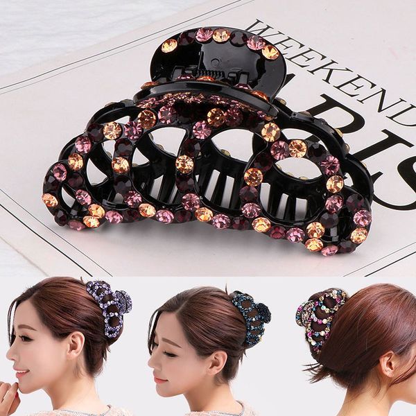 women vintage shiny hairpin elegant crystal hair claw crab colorful shiny rhinestone bow hair clips hair jewelry accessories, Silver
women vintage shiny hairpin elegant crystal hair claw crab colorful shiny rhinestone bow hair clips hair jewelry accessories, Silver