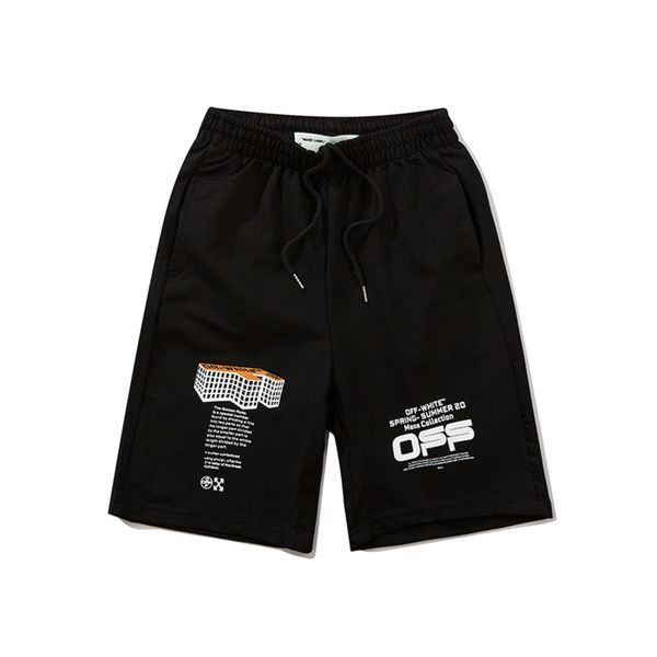 men's shorts ow off style white shorts fashion brand sports casual summer capris beach men's and women's pants, Black
men's shorts ow off style white shorts fashion brand sports casual summer capris beach men's and women's pants, Black