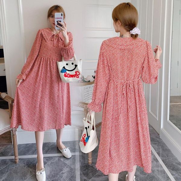 maternity dresses 4946# clothes spring autumn long sleeves floral chiffon red midi dress loose fashion pregnant women mom, White
maternity dresses 4946# clothes spring autumn long sleeves floral chiffon red midi dress loose fashion pregnant women mom, White