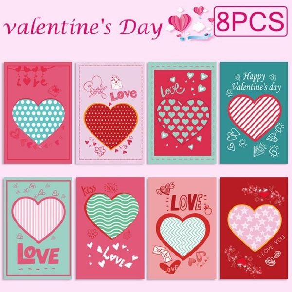 greeting cards 8pcs/a lots valentine's day heart-shaped happy small envelope gift post thank you card red blue pink color
greeting cards 8pcs/a lots valentine's day heart-shaped happy small envelope gift post thank you card red blue pink color