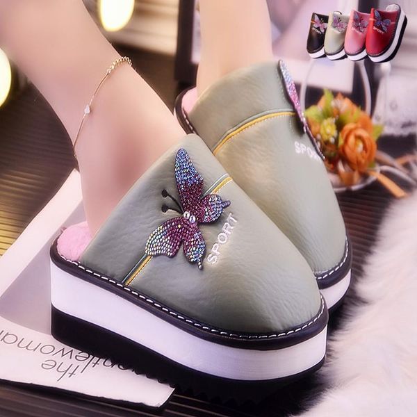 winter women's home interior cotton drag thick-soled lightweight fashion leather non-slip shoes autumn and slippers, Black
winter women's home interior cotton drag thick-soled lightweight fashion leather non-slip shoes autumn and slippers, Black