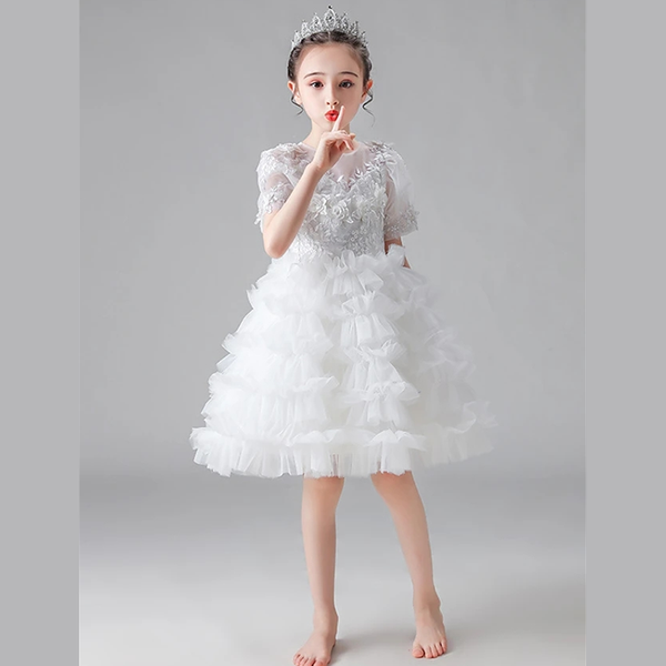 girl's dresses princess knee length flower girl wedding tulle short sleeve jewel neck with appliques / first communion, Red;yellow
girl's dresses princess knee length flower girl wedding tulle short sleeve jewel neck with appliques / first communion, Red;yellow