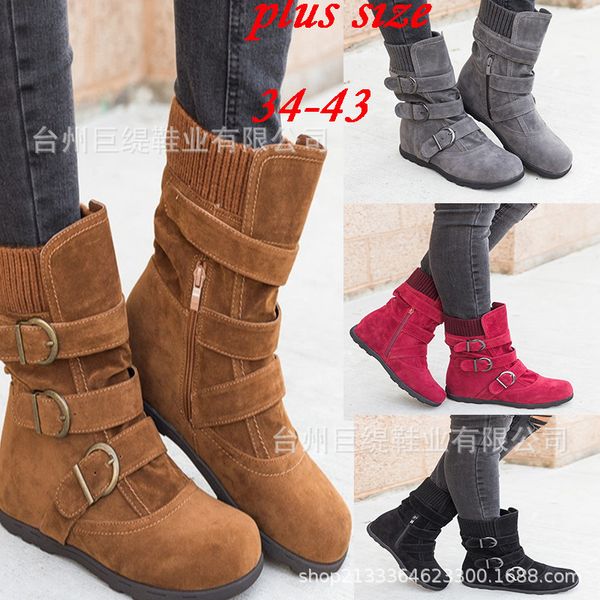 medium cotton giant teal autumn and winter flat bottomed large women's leather boots, Black
medium cotton giant teal autumn and winter flat bottomed large women's leather boots, Black