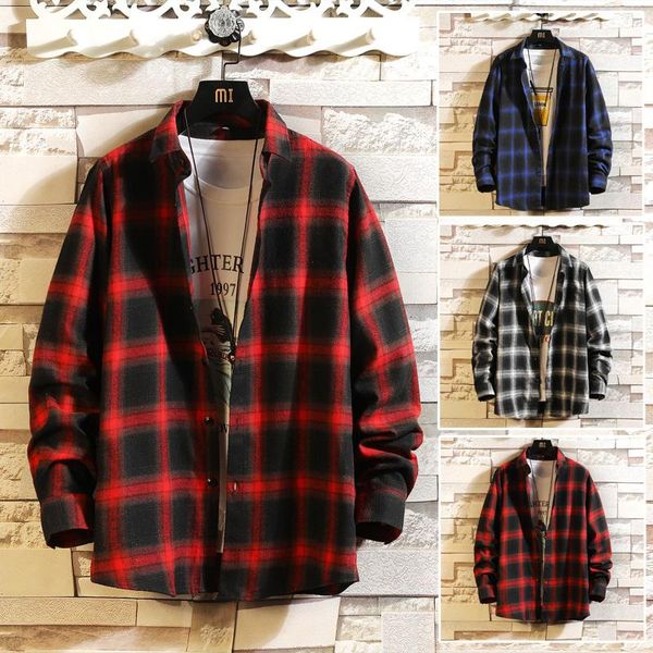 casual plaid men's shirts long sleeves 2021 spring autumn polyester loose dress shirt male clothing, White;black
casual plaid men's shirts long sleeves 2021 spring autumn polyester loose dress shirt male clothing, White;black