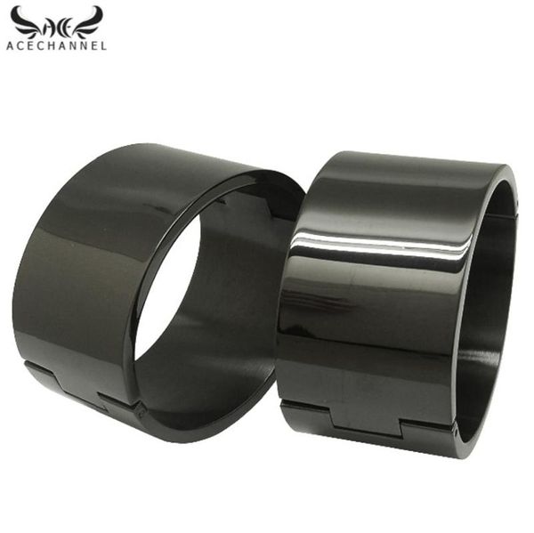 bangle acechannel polished stainless steel wrist ankle cuffs lockable slave bracelets jewelry men women lock, Black
bangle acechannel polished stainless steel wrist ankle cuffs lockable slave bracelets jewelry men women lock, Black