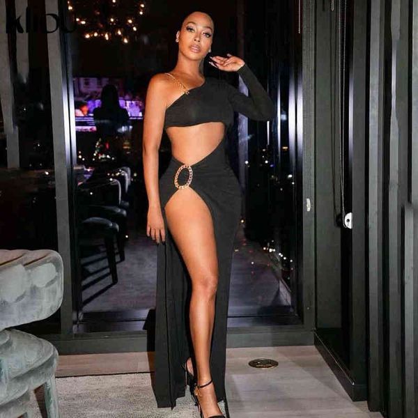 kliou stunning maxi dress women unique chain round button midnight style robe irregular shape side split female clubwear y1204, Black;gray
kliou stunning maxi dress women unique chain round button midnight style robe irregular shape side split female clubwear y1204, Black;gray