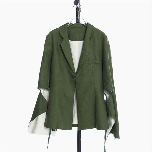 women green bandage irregular big size blazer lapel long sleeve loose fit jacket fashion spring autumn 2021 women's suits & blazers, White;black
women green bandage irregular big size blazer lapel long sleeve loose fit jacket fashion spring autumn 2021 women's suits & blazers, White;black