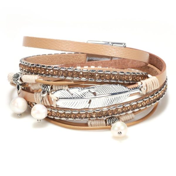 beaded, strands 2021 bohemian style leather bracelet natural pearl magnetic buckle ladies bracelets fashion multi-layer couple pulseira, Black
beaded, strands 2021 bohemian style leather bracelet natural pearl magnetic buckle ladies bracelets fashion multi-layer couple pulseira, Black