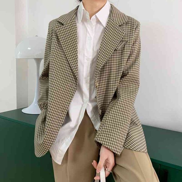 women's suits & blazers arrival spring coat turn down collar plaid blazer feminino vintage ladies casaco for clothes po9o, White;black
women's suits & blazers arrival spring coat turn down collar plaid blazer feminino vintage ladies casaco for clothes po9o, White;black