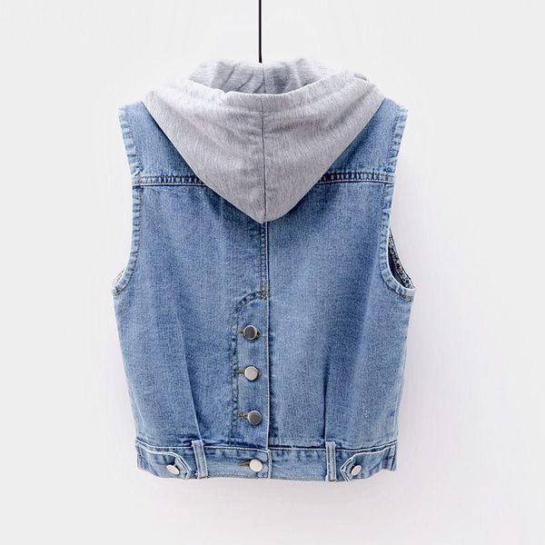 women's vests hooded cowboy sleeveless fashion casual jean jacket for 2021 vest women, Black;white
women's vests hooded cowboy sleeveless fashion casual jean jacket for 2021 vest women, Black;white