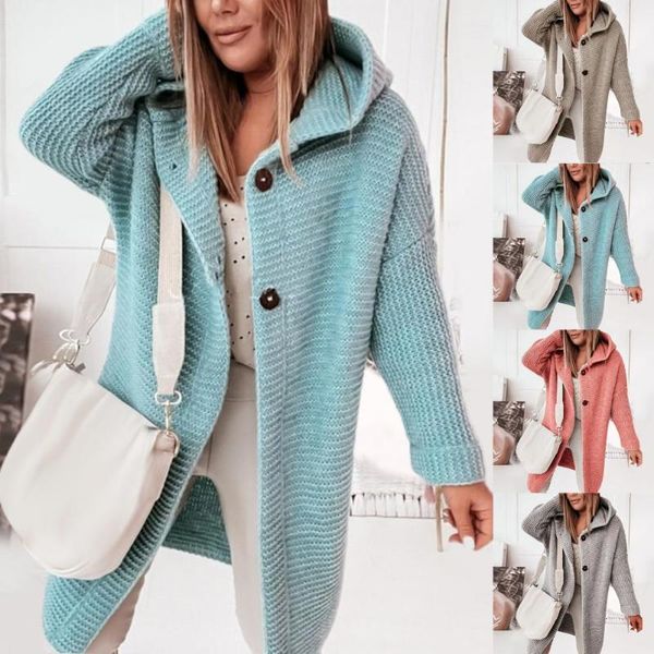 women's wool & blends solid color long sleeve women cardigan autumn winter two buttons hooded sweater coat outerwear, Black
women's wool & blends solid color long sleeve women cardigan autumn winter two buttons hooded sweater coat outerwear, Black