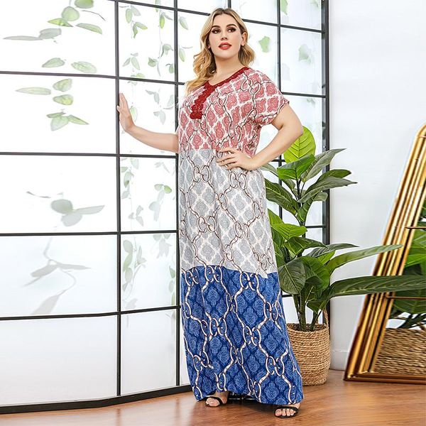 ethnic clothing lates summer plus size europe women dress, lace v-neck, loose positioning printing long skirt, Red
ethnic clothing lates summer plus size europe women dress, lace v-neck, loose positioning printing long skirt, Red
