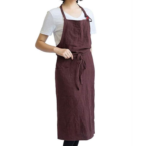 aprons style apron cotton and linen large size loose home kitchen solid color housework high-end cook tools
aprons style apron cotton and linen large size loose home kitchen solid color housework high-end cook tools