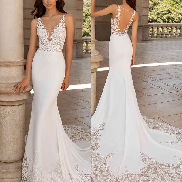 robe de mariee new arrival simlple beading wedding dresses 2021 luxury mermaid embroidery pearl wedding gowns vestidos de noiva, White
robe de mariee new arrival simlple beading wedding dresses 2021 luxury mermaid embroidery pearl wedding gowns vestidos de noiva, White