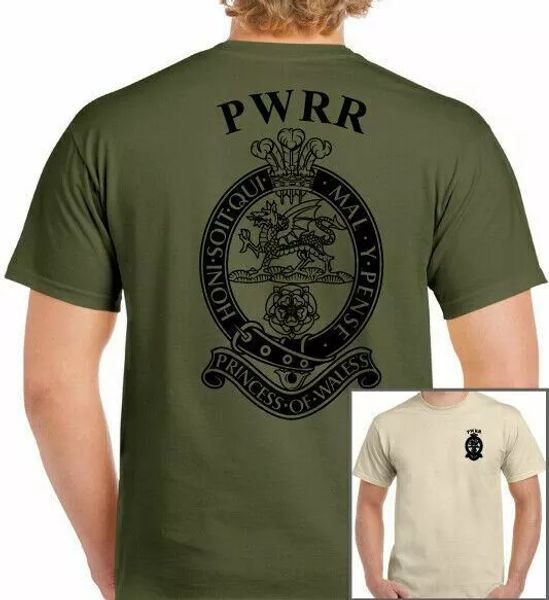 Pwrr t-shirt country princess wales royal regiment british army badge, White;black
Pwrr t-shirt country princess wales royal regiment british army badge, White;black