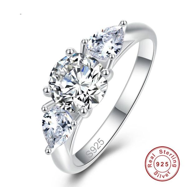 cluster rings 100% 925 sterling silver ring for women romantic round white cz wedding bands engagement waterdrop natural stone jewelry, Golden;silver
cluster rings 100% 925 sterling silver ring for women romantic round white cz wedding bands engagement waterdrop natural stone jewelry, Golden;silver