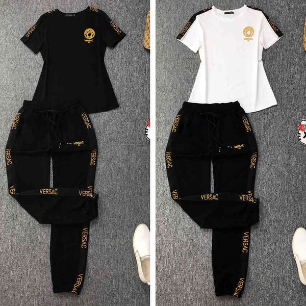 tracksuits fashion sport suit summer leisure cotton sportswear women's two piece, Gray
tracksuits fashion sport suit summer leisure cotton sportswear women's two piece, Gray