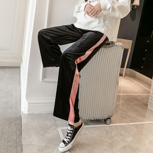 maternity bottoms autumn pregnant women wide-legged abdomen pants loose leisure pleuche slacks side stripe patchwork high waist trousers, White
maternity bottoms autumn pregnant women wide-legged abdomen pants loose leisure pleuche slacks side stripe patchwork high waist trousers, White