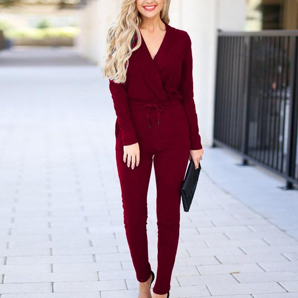 women's jumpsuits & rompers trendy women clothes long sleeve solid casual polyester lady v-neck slim bodycon jumpsuit one pieces, Black;white
women's jumpsuits & rompers trendy women clothes long sleeve solid casual polyester lady v-neck slim bodycon jumpsuit one pieces, Black;white