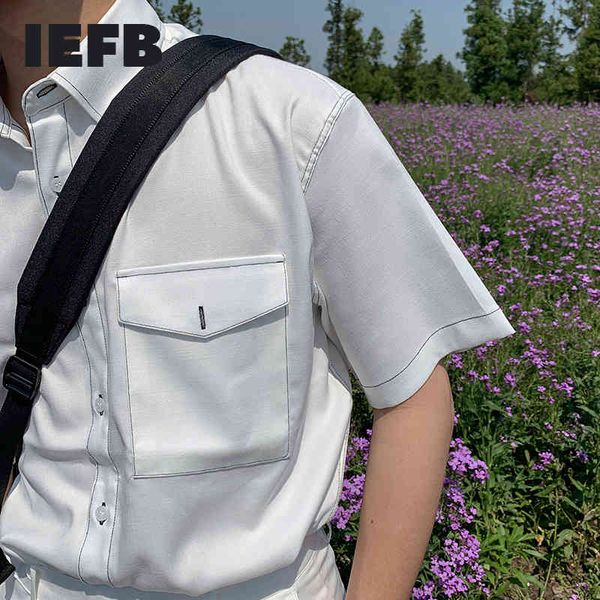 iefb /men's wear short-sleeved shirt male korean fashion japanese black white shirt double pockets casual all-match 9y2245 210524, White;black
iefb /men's wear short-sleeved shirt male korean fashion japanese black white shirt double pockets casual all-match 9y2245 210524, White;black
