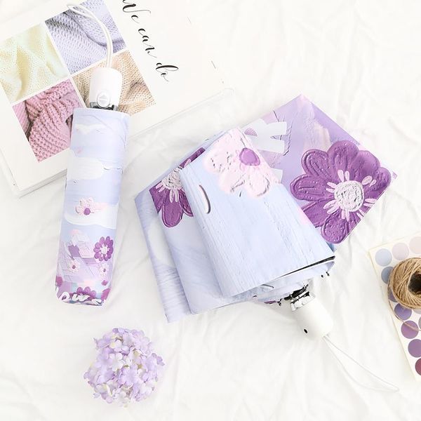 umbrellas mini folding umbrella women five fold purple flower art waterproof creative paraguas plegable home accessories ei50ys
umbrellas mini folding umbrella women five fold purple flower art waterproof creative paraguas plegable home accessories ei50ys