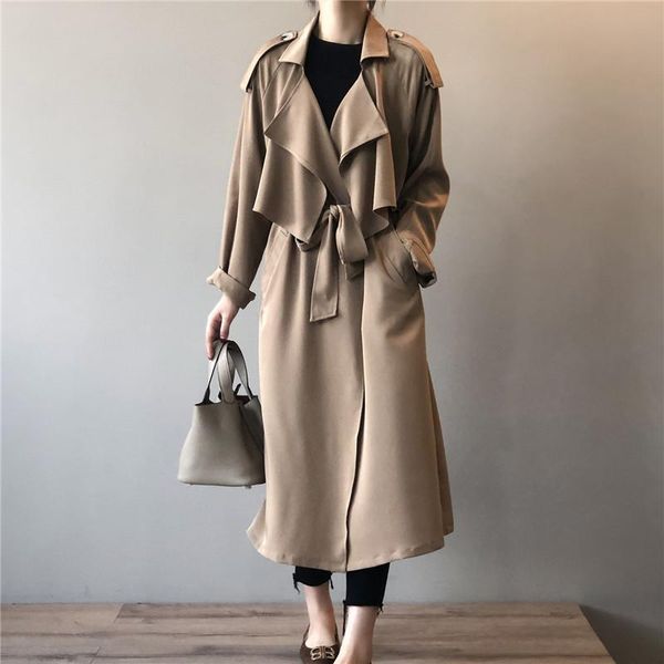 women's trench coats fashion khaki black loose coat for women autumn korean windbreaker long elegant womens outerwear c6683, Tan;black
women's trench coats fashion khaki black loose coat for women autumn korean windbreaker long elegant womens outerwear c6683, Tan;black