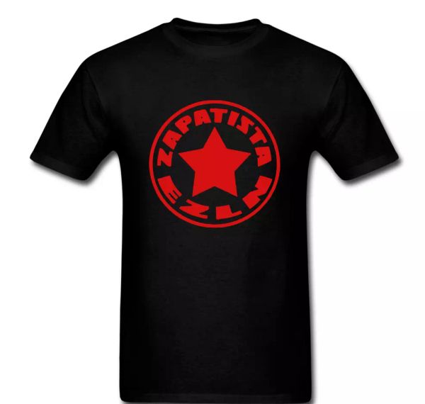 EZLN Zapatista Star Zapata Freedom War Liberty T-shirt Tee, White;black