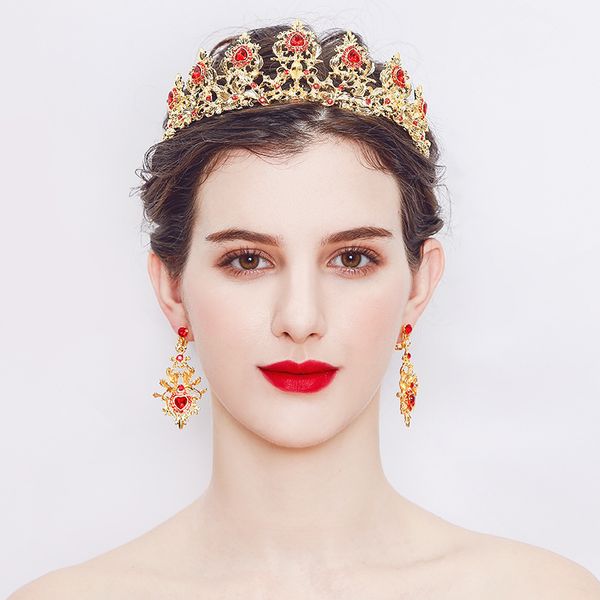 2018 red stone gold color tiaras and crowns wedding hair accessories bridal head jewelry classic bride's tiara jce017, Slivery;golden
2018 red stone gold color tiaras and crowns wedding hair accessories bridal head jewelry classic bride's tiara jce017, Slivery;golden