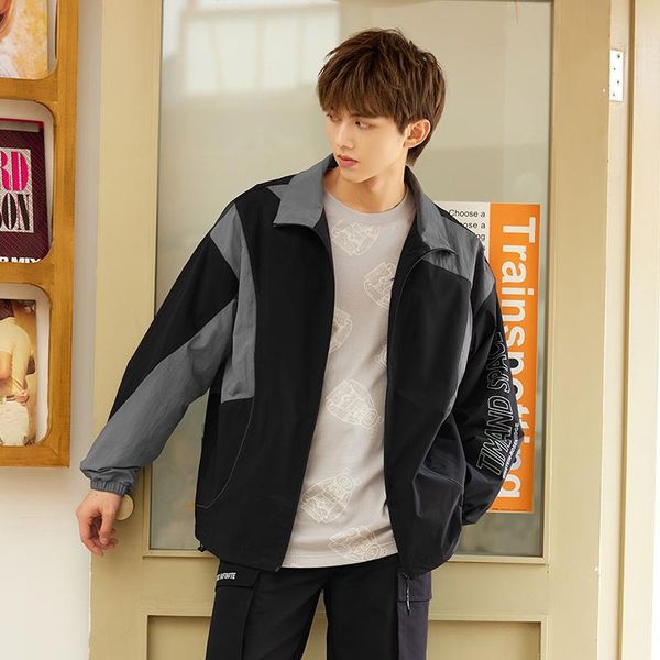 men's jackets semir jacket men autumn 2021 oversize contrast pattern hong kong style windproof youth stand-up collar, Black;brown
men's jackets semir jacket men autumn 2021 oversize contrast pattern hong kong style windproof youth stand-up collar, Black;brown