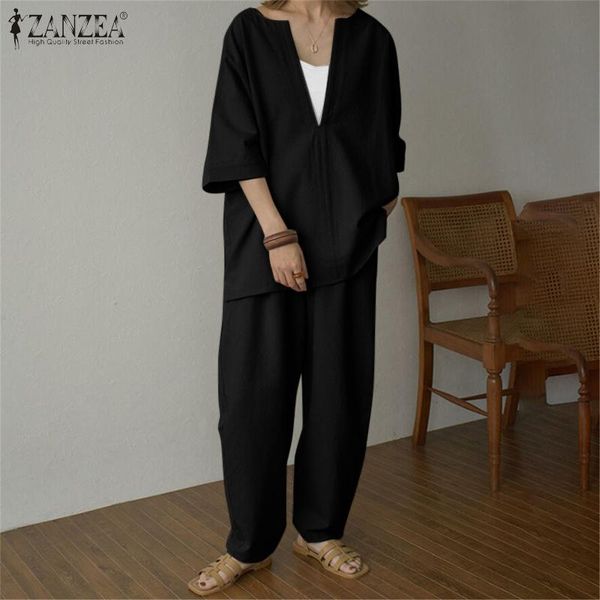 women's two piece pants autumn woman elegant 2pcs suit bohemian solid long sleeve v-neck blouse elastic waist pantalon pant fashion s, White
women's two piece pants autumn woman elegant 2pcs suit bohemian solid long sleeve v-neck blouse elastic waist pantalon pant fashion s, White