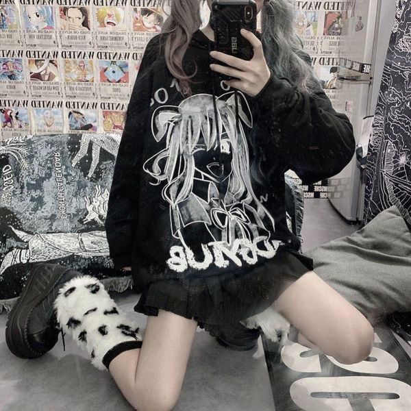 women's hoodies & sweatshirts houzhou harajuku hoodie women kawaii anime print gothic sweatshirt autumn winter long sleeve clothes over, Black
women's hoodies & sweatshirts houzhou harajuku hoodie women kawaii anime print gothic sweatshirt autumn winter long sleeve clothes over, Black