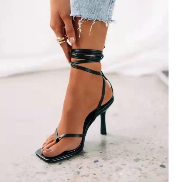 sandals summer women thin high heels shoes fashion square toe ladies ankle strap thong woman, Black
sandals summer women thin high heels shoes fashion square toe ladies ankle strap thong woman, Black