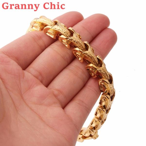 link, chain granny chic 8.66"*11mm mens women's bracelet gold color 316l stainless steel wristband link boys fashion wholesale jew, Black
link, chain granny chic 8.66"*11mm mens women's bracelet gold color 316l stainless steel wristband link boys fashion wholesale jew, Black