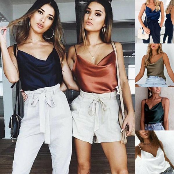 women womens tank silk satin camisole plain strappy vest sleeveless polyester tanks, White
women womens tank silk satin camisole plain strappy vest sleeveless polyester tanks, White