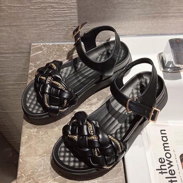 women shoes female sandals weave chain design 2021 summer footwear ladies casual platform, Black
women shoes female sandals weave chain design 2021 summer footwear ladies casual platform, Black