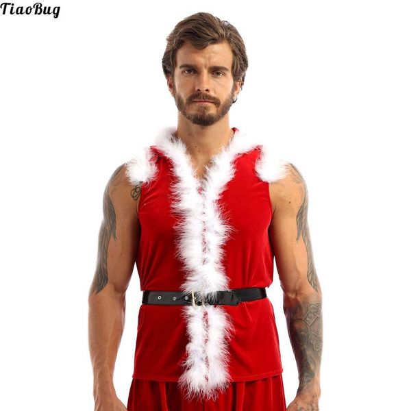 men's vests men christmas derss up cosplay costume velvet hooded coat sleeveless faux fur trimming press buttons with leather waistband, Black;white
men's vests men christmas derss up cosplay costume velvet hooded coat sleeveless faux fur trimming press buttons with leather waistband, Black;white