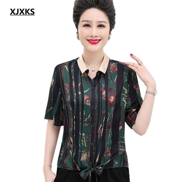 women's blouses & shirts xjxks fashion lapel short-sleeved shirt 2021 summer loose plus size comfortable striped women blouse, White
women's blouses & shirts xjxks fashion lapel short-sleeved shirt 2021 summer loose plus size comfortable striped women blouse, White