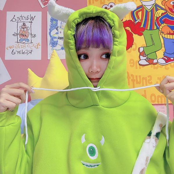 women's hoodies & sweatshirts yuansu cartoon cute embroidery three-dimensional ox horn ear fleece loose sweatshirt, Black
women's hoodies & sweatshirts yuansu cartoon cute embroidery three-dimensional ox horn ear fleece loose sweatshirt, Black