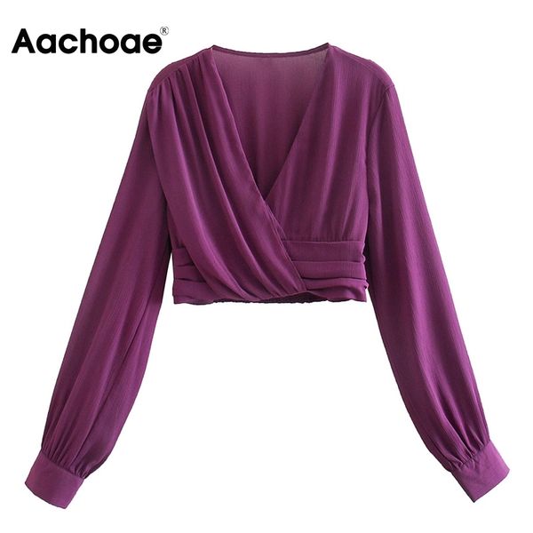 women chic v neck cropped blouses elegant long sleeve pleated shirt casual tunic female vintage short 210413, White
women chic v neck cropped blouses elegant long sleeve pleated shirt casual tunic female vintage short 210413, White