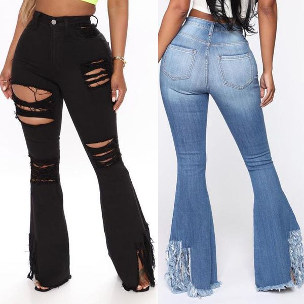 women's jeans spring autumn high waist flare black ripped female for women skinny mom wide leg denim pants, Blue
women's jeans spring autumn high waist flare black ripped female for women skinny mom wide leg denim pants, Blue
