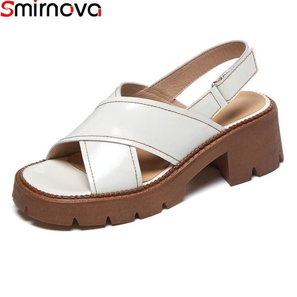 smirnova 2021 arrival women sandals genuine leather ladies casual shoes square heels round toe platform dress, Black
smirnova 2021 arrival women sandals genuine leather ladies casual shoes square heels round toe platform dress, Black