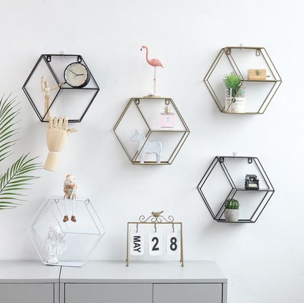 modern simple iron hexagonal grid wall unit storage rack organizer wood industrial style metal shelf stand holder lf23 hooks & rails
modern simple iron hexagonal grid wall unit storage rack organizer wood industrial style metal shelf stand holder lf23 hooks & rails