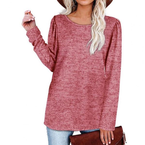 women's t-shirt women long sleeve solid color autumn round neck pleated shoulder stretchy loose soft tunic pullover for daily wear, White
women's t-shirt women long sleeve solid color autumn round neck pleated shoulder stretchy loose soft tunic pullover for daily wear, White