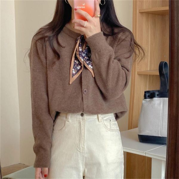 women's knits & tees 2021 autumn sweet elegant cardigans women knitted coats lazy style ol all match chic loose sweaters, White
women's knits & tees 2021 autumn sweet elegant cardigans women knitted coats lazy style ol all match chic loose sweaters, White