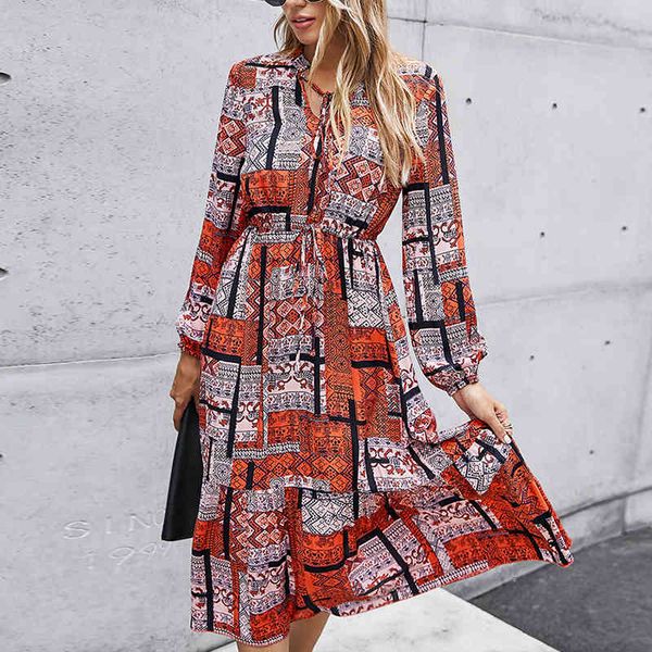 high street a-line dress women autumn contrast color floral printed midi red dress female dress clothing women vestido 210514, Black;gray
high street a-line dress women autumn contrast color floral printed midi red dress female dress clothing women vestido 210514, Black;gray