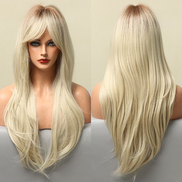 ombre light brown blonde synthetic wig with side bang heat resistant fiber daily party hair cosplay use long wavy wigs for women, Black
ombre light brown blonde synthetic wig with side bang heat resistant fiber daily party hair cosplay use long wavy wigs for women, Black