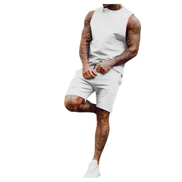 men's tracksuits t-shirt set man summer sleeveless solid loose casual streetwear cool fashion round collar 100% cotton sets, Gray
men's tracksuits t-shirt set man summer sleeveless solid loose casual streetwear cool fashion round collar 100% cotton sets, Gray